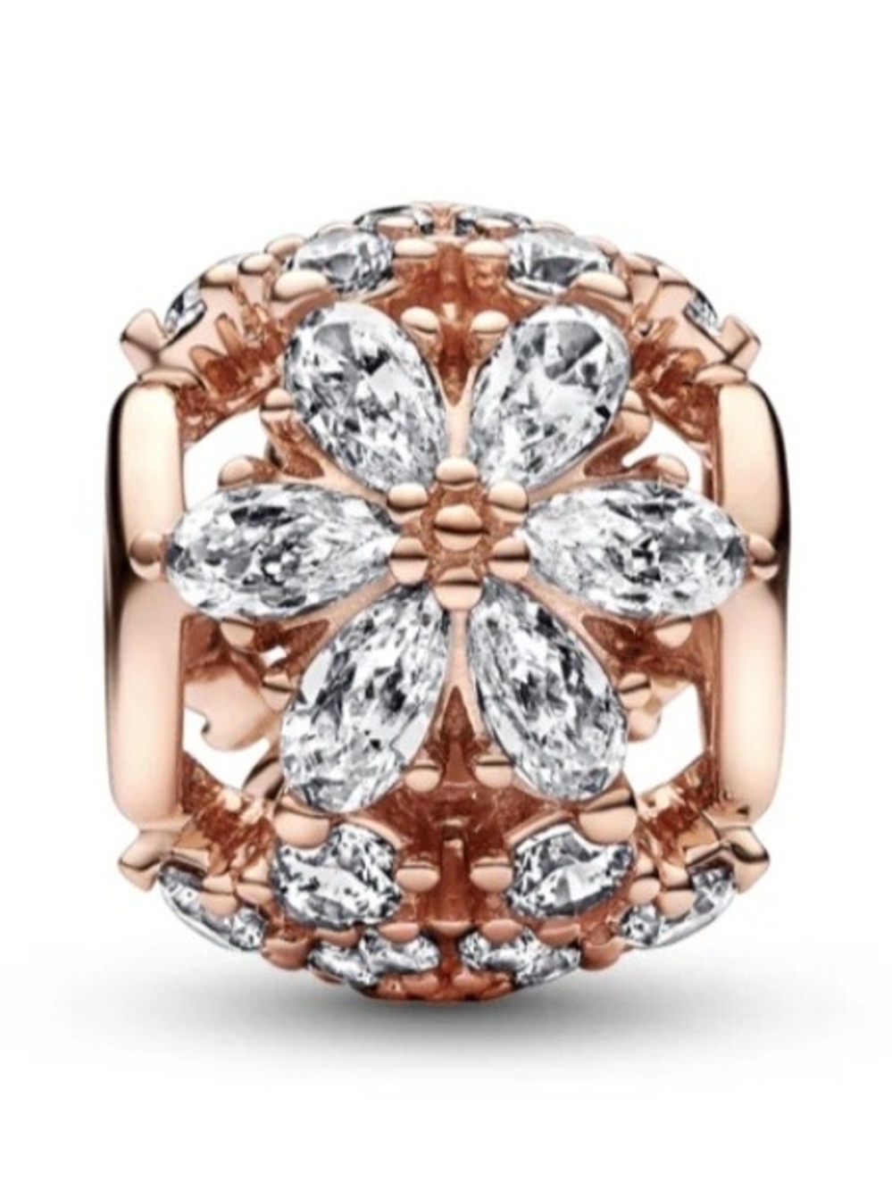 Pandora Rose Gold Sparkling Herbarium Cluster Round Charm 782383C01 - Picture 2 of 6